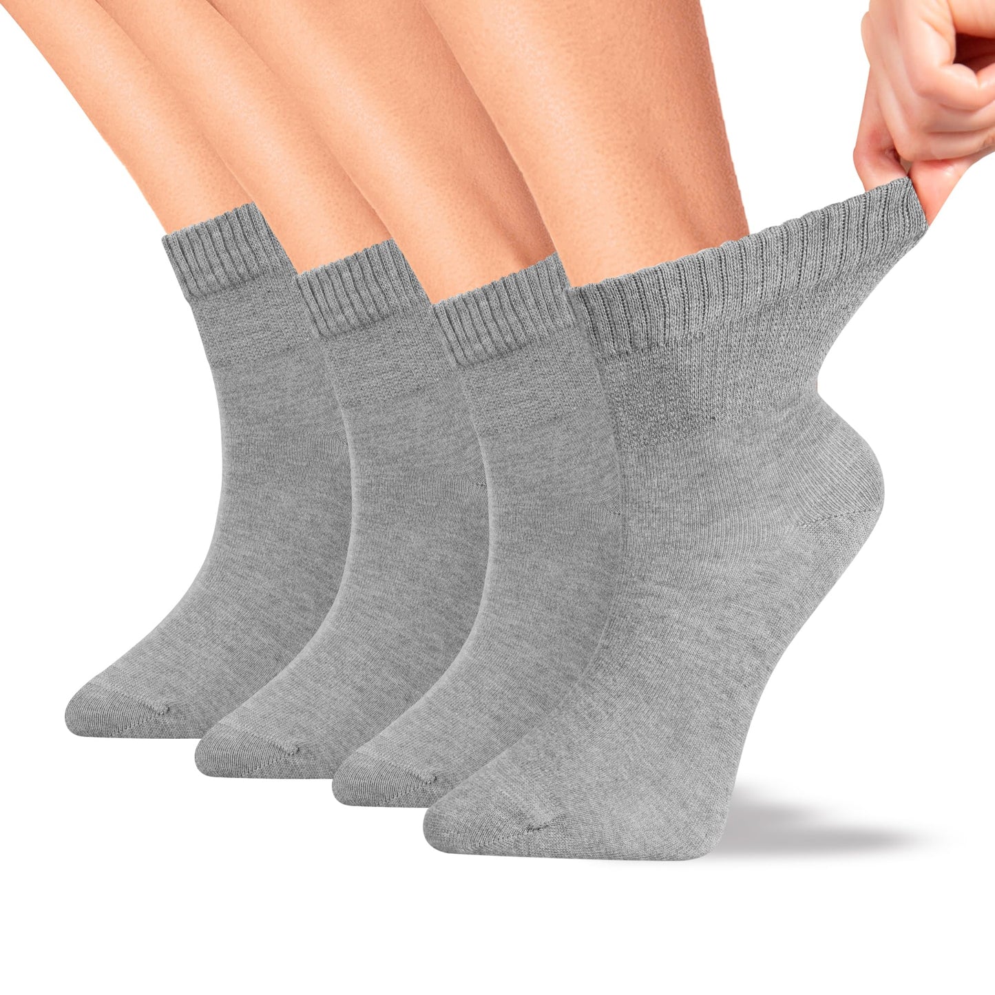 Men Bamboo Diabetic Socks Black Size 9–12,Soft Bamboo Fiber Socks for Sensitive Feet,Daily Wear, 4 Pairs