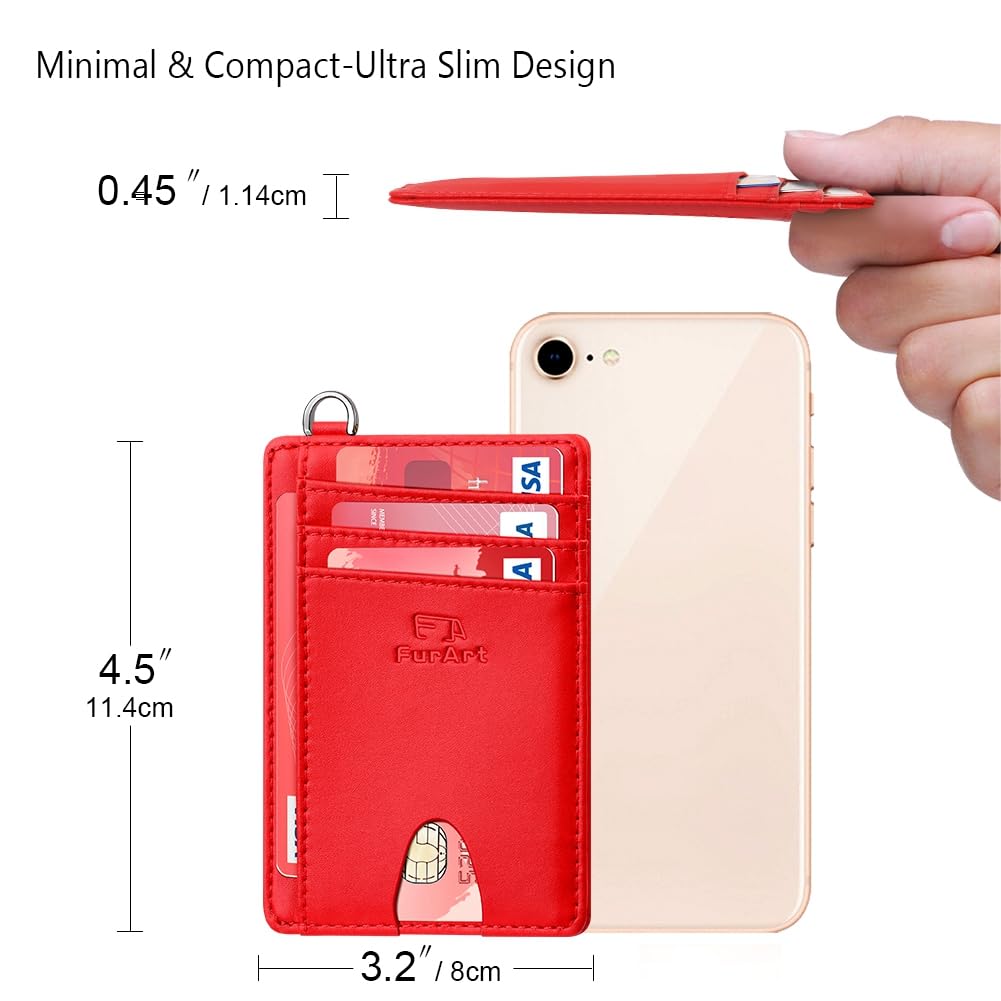 FurArt Slim Minimalist Wallet RFID Credit Card Holder for Men | slim minimalist compact rfid id window thin