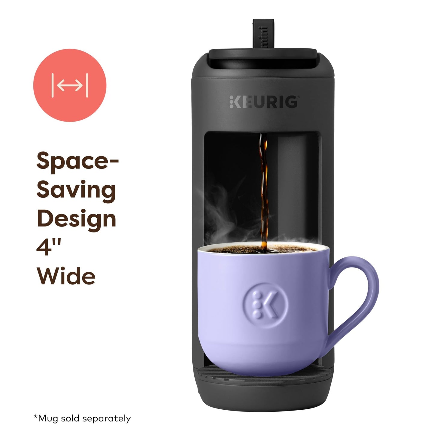 Keurig K-Mini Mate Single Serve K-Cup Pod Coffee Maker, Brews Up to 12 oz Cup, Compact Portable Coffee Machine for Small Spaces, Great for Dorms & Offices, Glamping Green