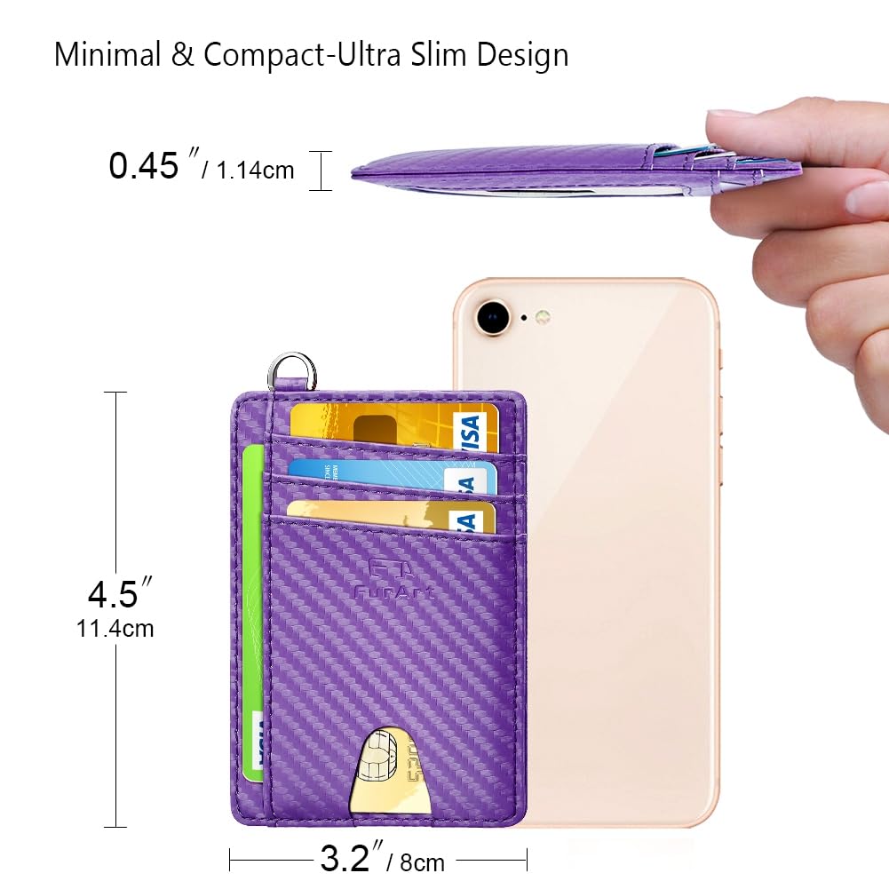 FurArt Slim Minimalist Wallet RFID Credit Card Holder for Men | slim minimalist compact rfid id window thin