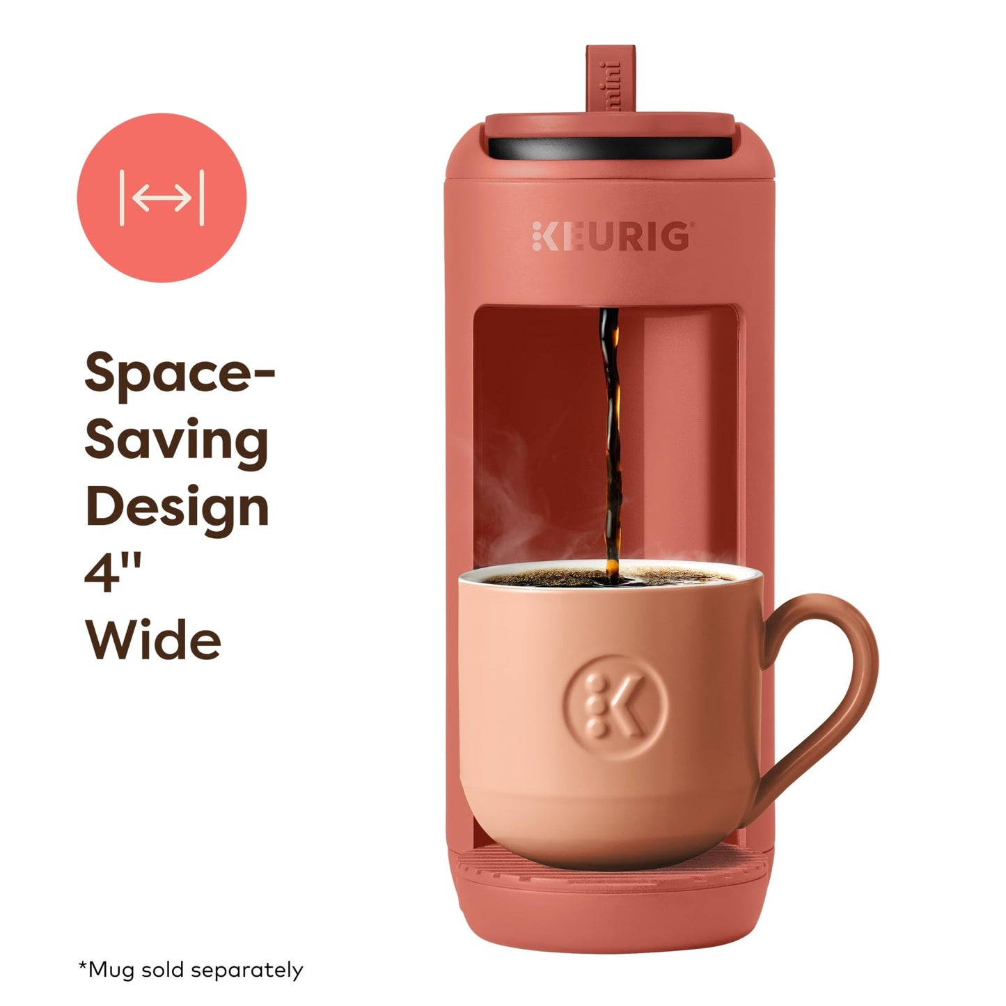 Keurig K-Mini Mate Single Serve K-Cup Pod Coffee Maker, Brews Up to 12 oz Cup, Compact Portable Coffee Machine for Small Spaces, Great for Dorms & Offices, Glamping Green