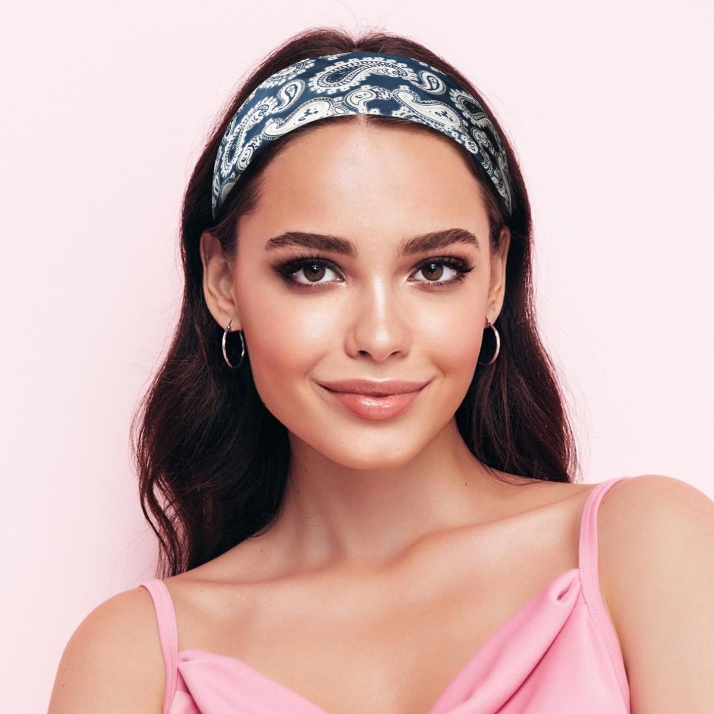 Sumolux Head Hair Scarf for Women Like Satin Silk Scarf Bandana Hair Wrapping Night Large Square Scarves 27.5"