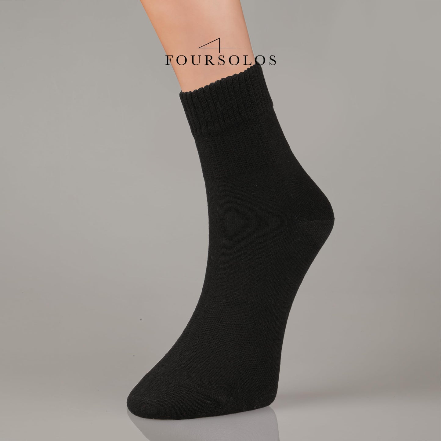 Men Bamboo Diabetic Socks Black Size 9–12,Soft Bamboo Fiber Socks for Sensitive Feet,Daily Wear, 4 Pairs