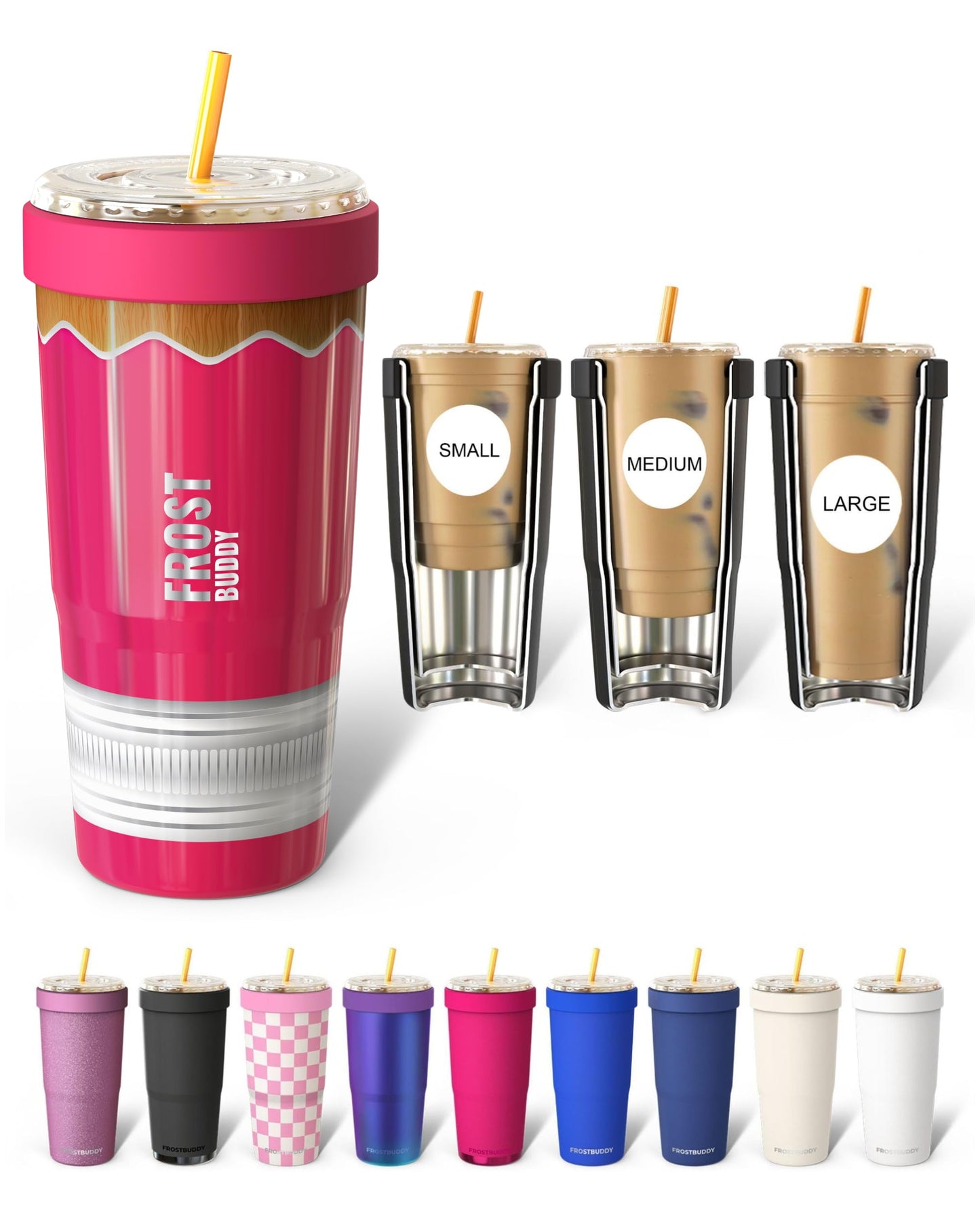 Frost Buddy Togo Buddy 30oz Tumbler (All American Sweetheart) | Double-wall vacuum insulated | Spill-proof flip lid | 18/8 premium stainless steel | Cup-holder friendly