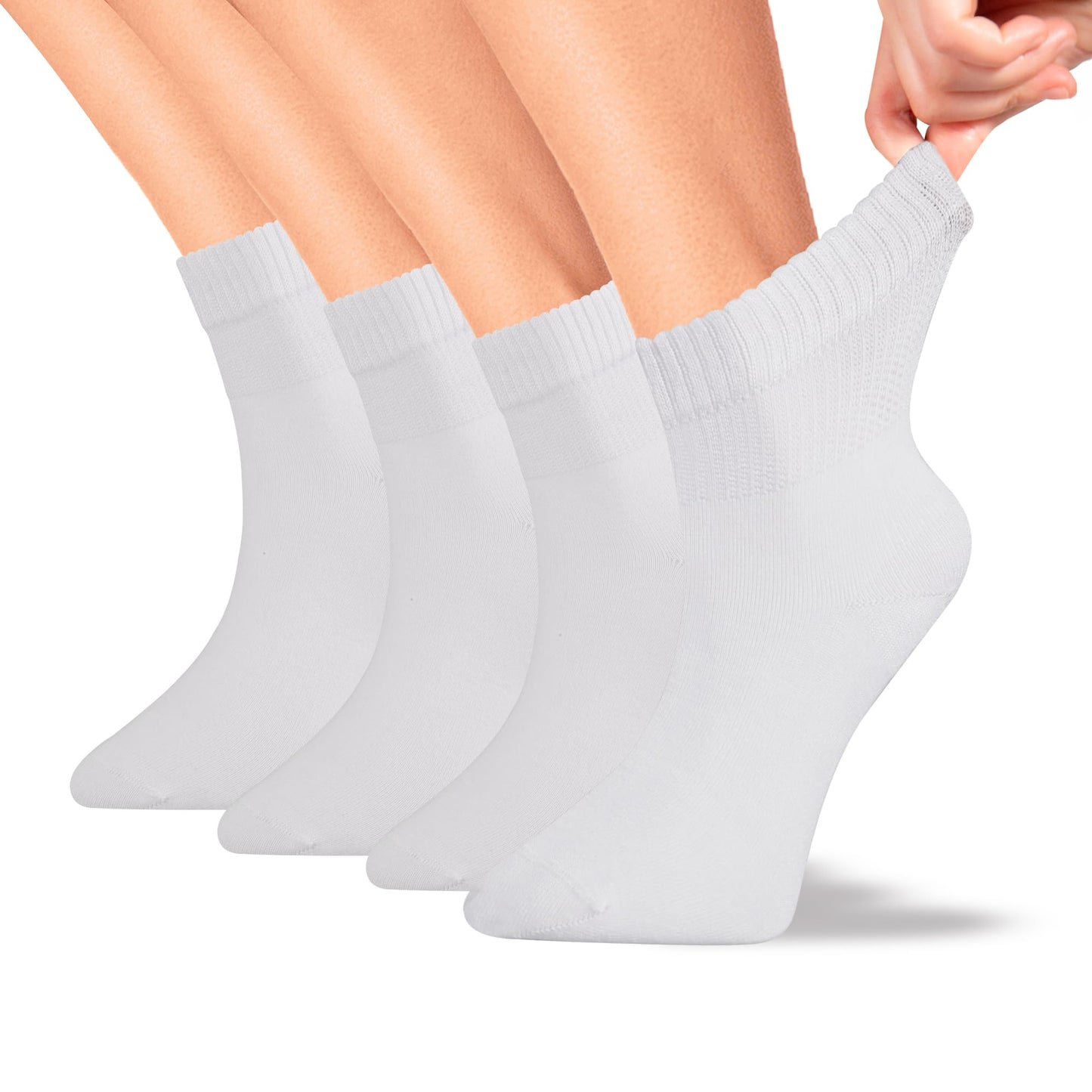 Men Bamboo Diabetic Socks Black Size 9–12,Soft Bamboo Fiber Socks for Sensitive Feet,Daily Wear, 4 Pairs