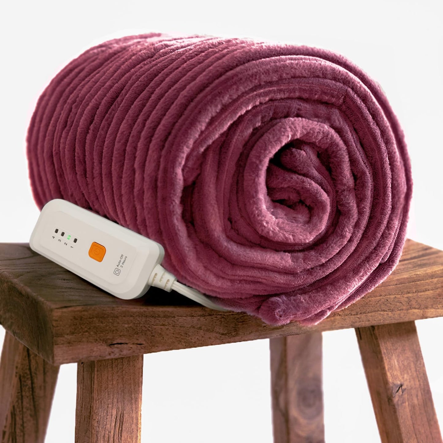 GOTCOZY Heated Blanket Electric Throw 50''X60''- Soft Silky Plush Electric Blanket with 4 Heating Level & 3 Hour Auto Off Heating Blanket, ETL Certified Machine Washable (Green)