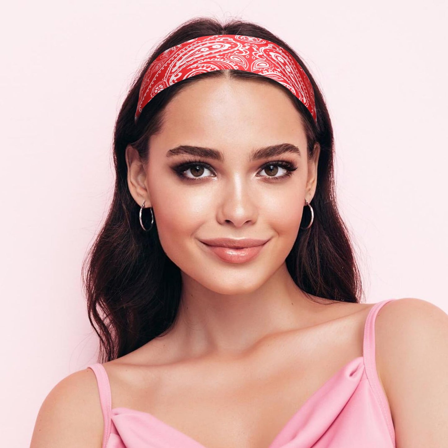 Sumolux Head Hair Scarf for Women Like Satin Silk Scarf Bandana Hair Wrapping Night Large Square Scarves 27.5"