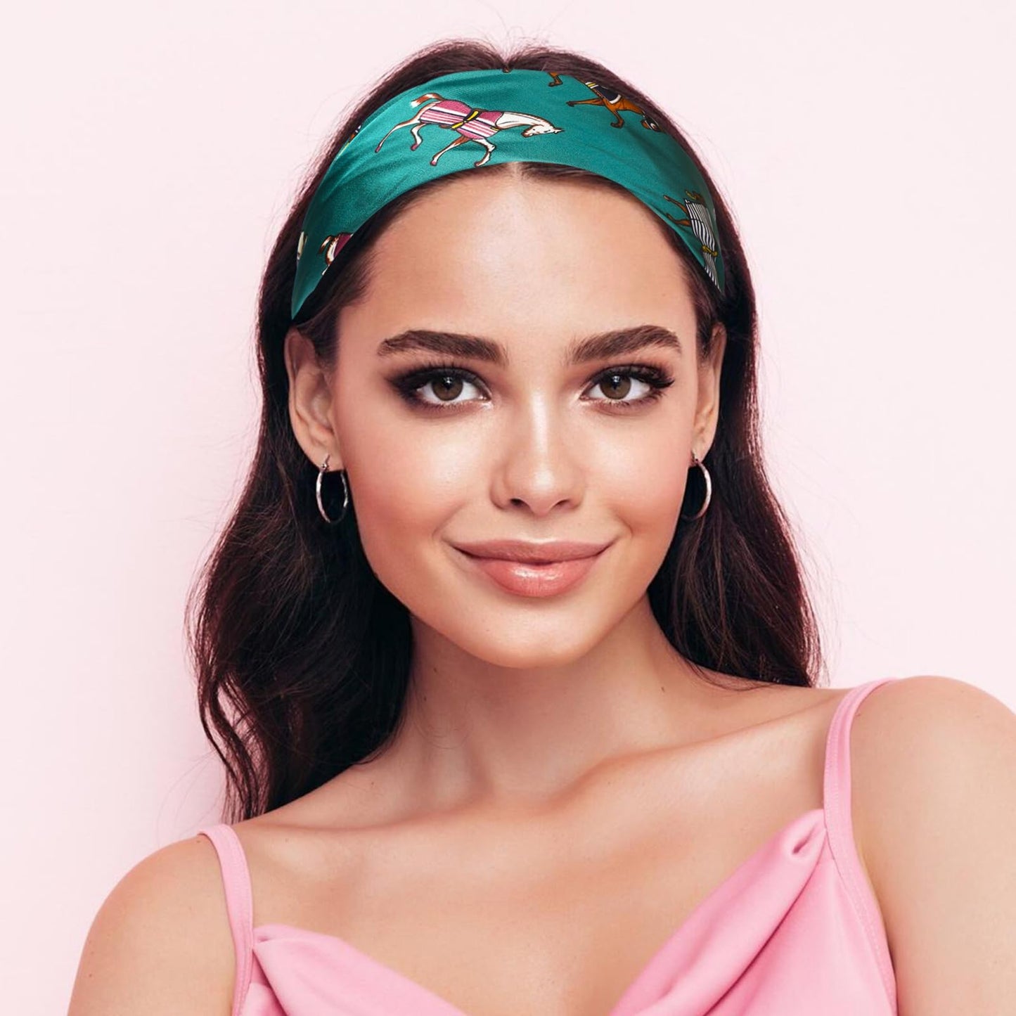 Sumolux Head Hair Scarf for Women Like Satin Silk Scarf Bandana Hair Wrapping Night Large Square Scarves 27.5"