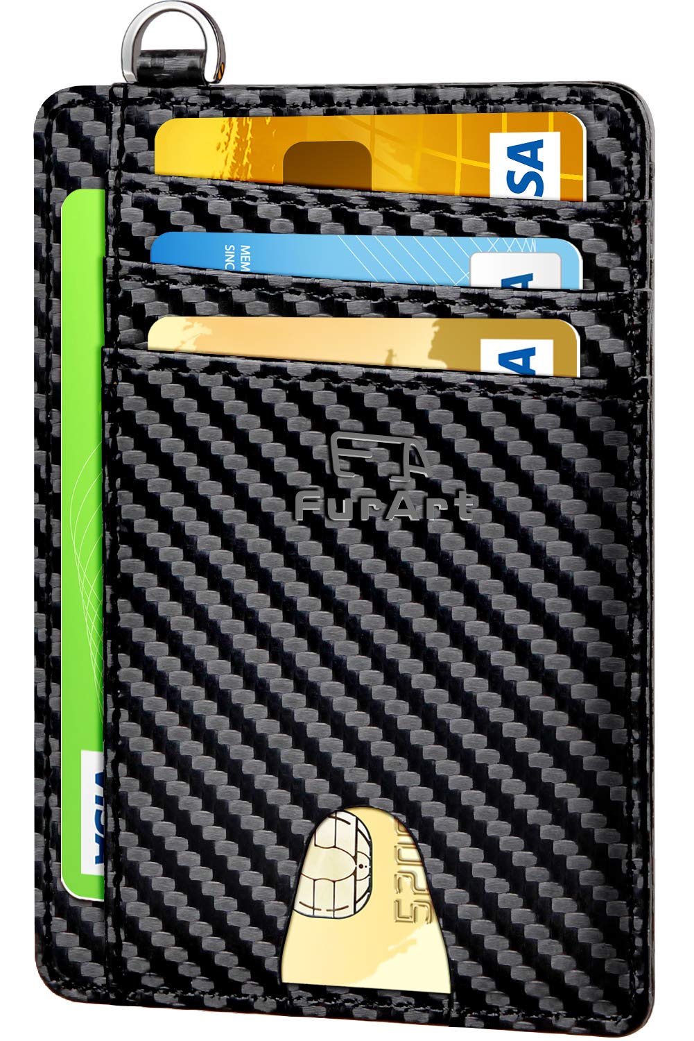 FurArt Slim Minimalist Wallet RFID Credit Card Holder for Men | slim minimalist compact rfid id window thin