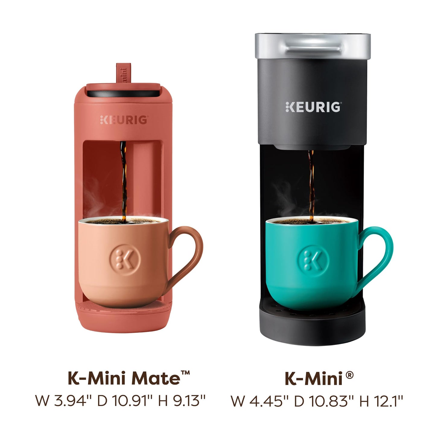 Keurig K-Mini Mate Single Serve K-Cup Pod Coffee Maker, Brews Up to 12 oz Cup, Compact Portable Coffee Machine for Small Spaces, Great for Dorms & Offices, Glamping Green
