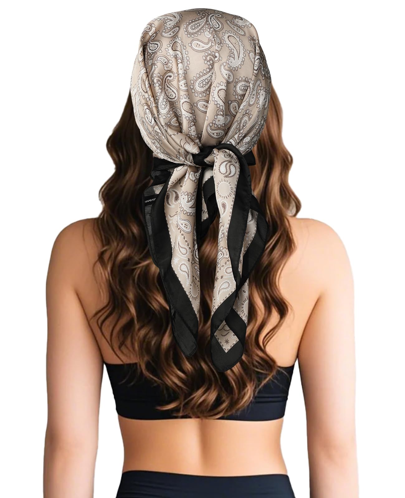 Sumolux Head Hair Scarf for Women Like Satin Silk Scarf Bandana Hair Wrapping Night Large Square Scarves 27.5"