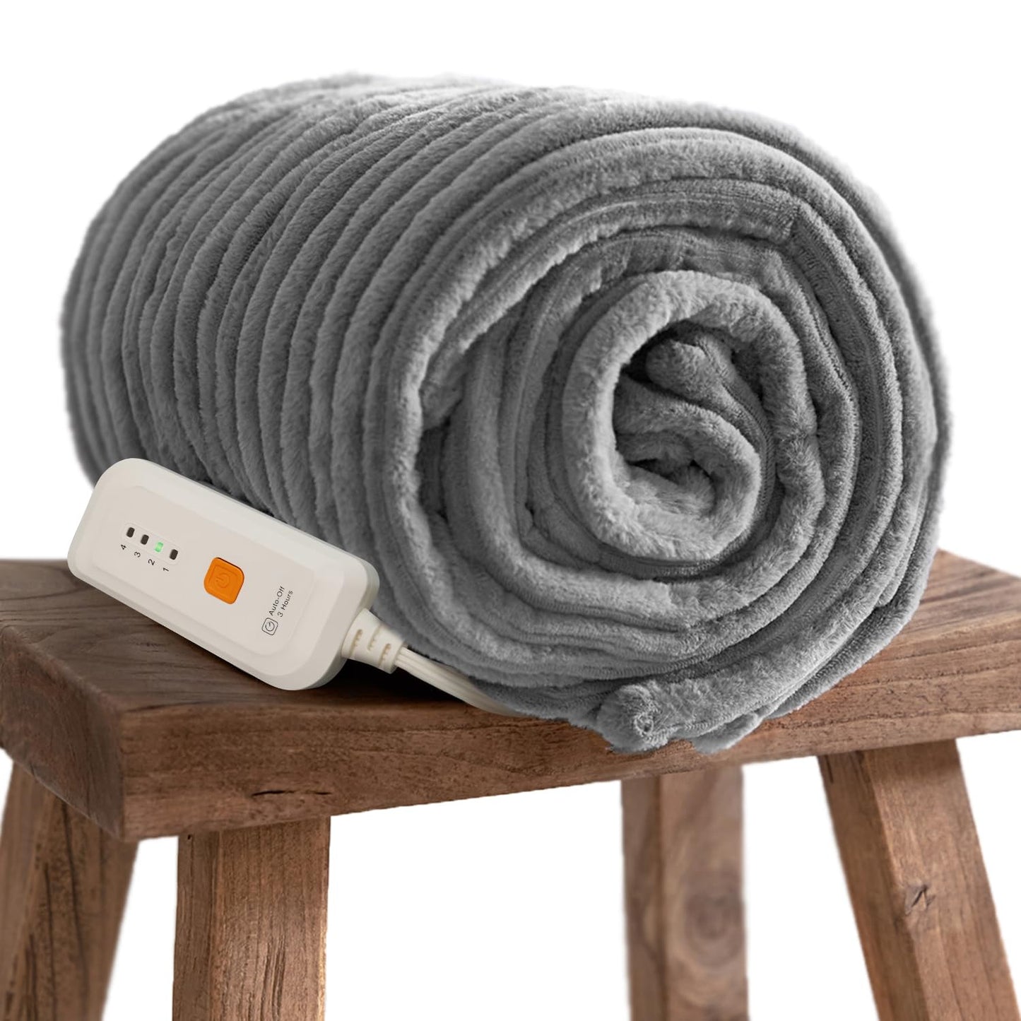 GOTCOZY Heated Blanket Electric Throw 50''X60''- Soft Silky Plush Electric Blanket with 4 Heating Level & 3 Hour Auto Off Heating Blanket, ETL Certified Machine Washable (Green)