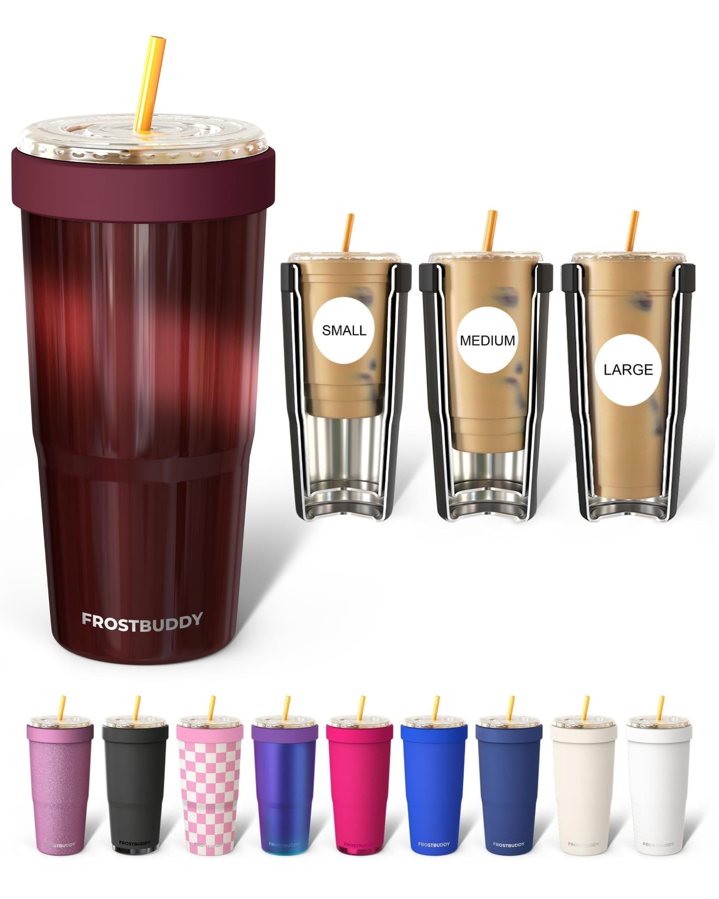 Frost Buddy Togo Buddy 30oz Tumbler (All American Sweetheart) | Double-wall vacuum insulated | Spill-proof flip lid | 18/8 premium stainless steel | Cup-holder friendly