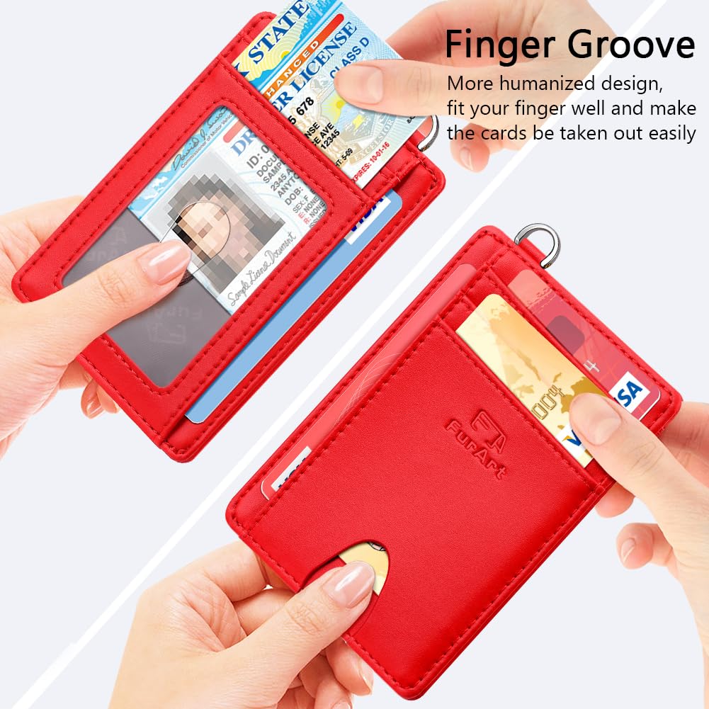 FurArt Slim Minimalist Wallet RFID Credit Card Holder for Men | slim minimalist compact rfid id window thin