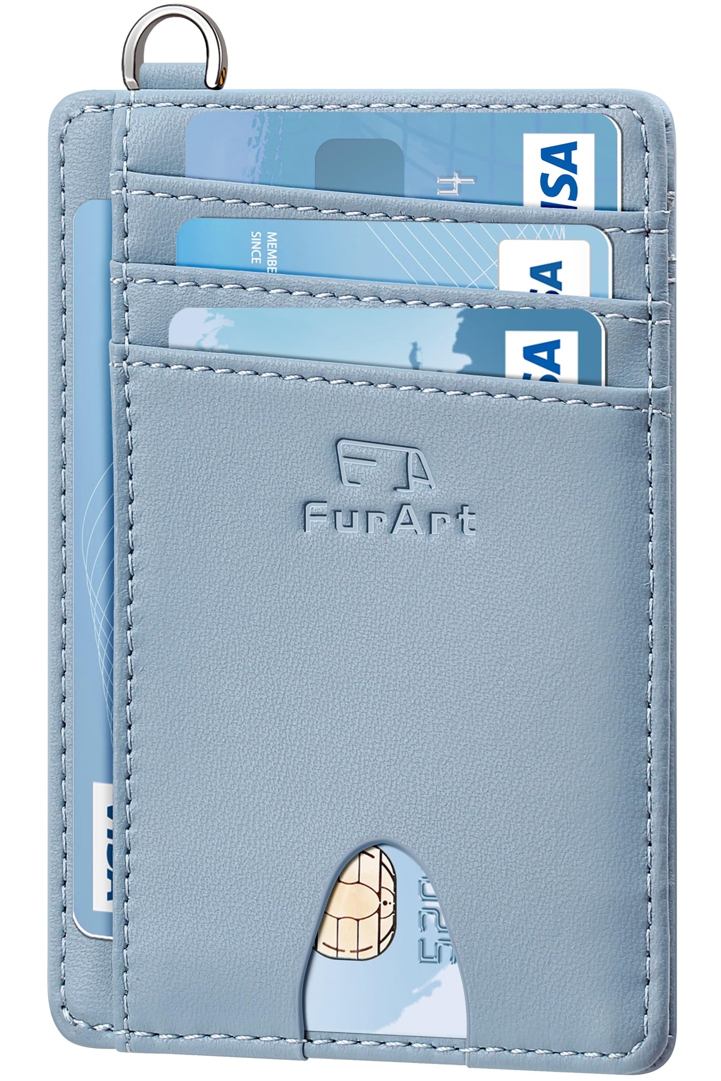 FurArt Slim Minimalist Wallet RFID Credit Card Holder for Men | slim minimalist compact rfid id window thin