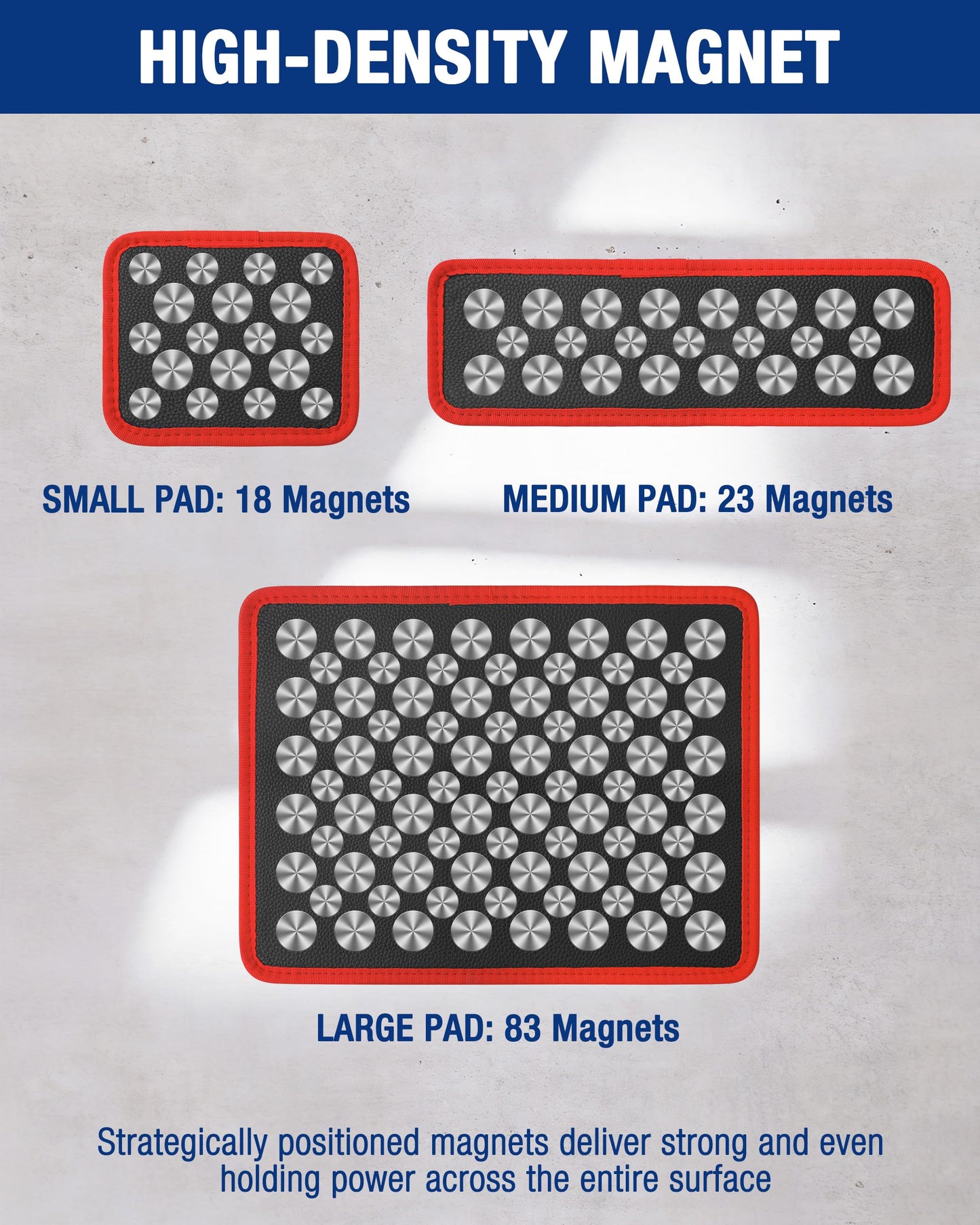 WORKPRO 2-Piece Magnetic Tool Mat, Flexible Magnetic Tool Holder Tray with PVC Surface for Garage, Workshop and Auto Repair