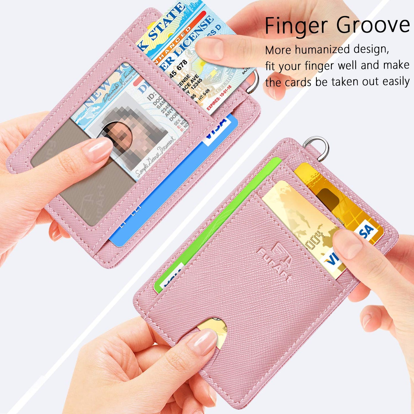 FurArt Slim Minimalist Wallet RFID Credit Card Holder for Men | slim minimalist compact rfid id window thin