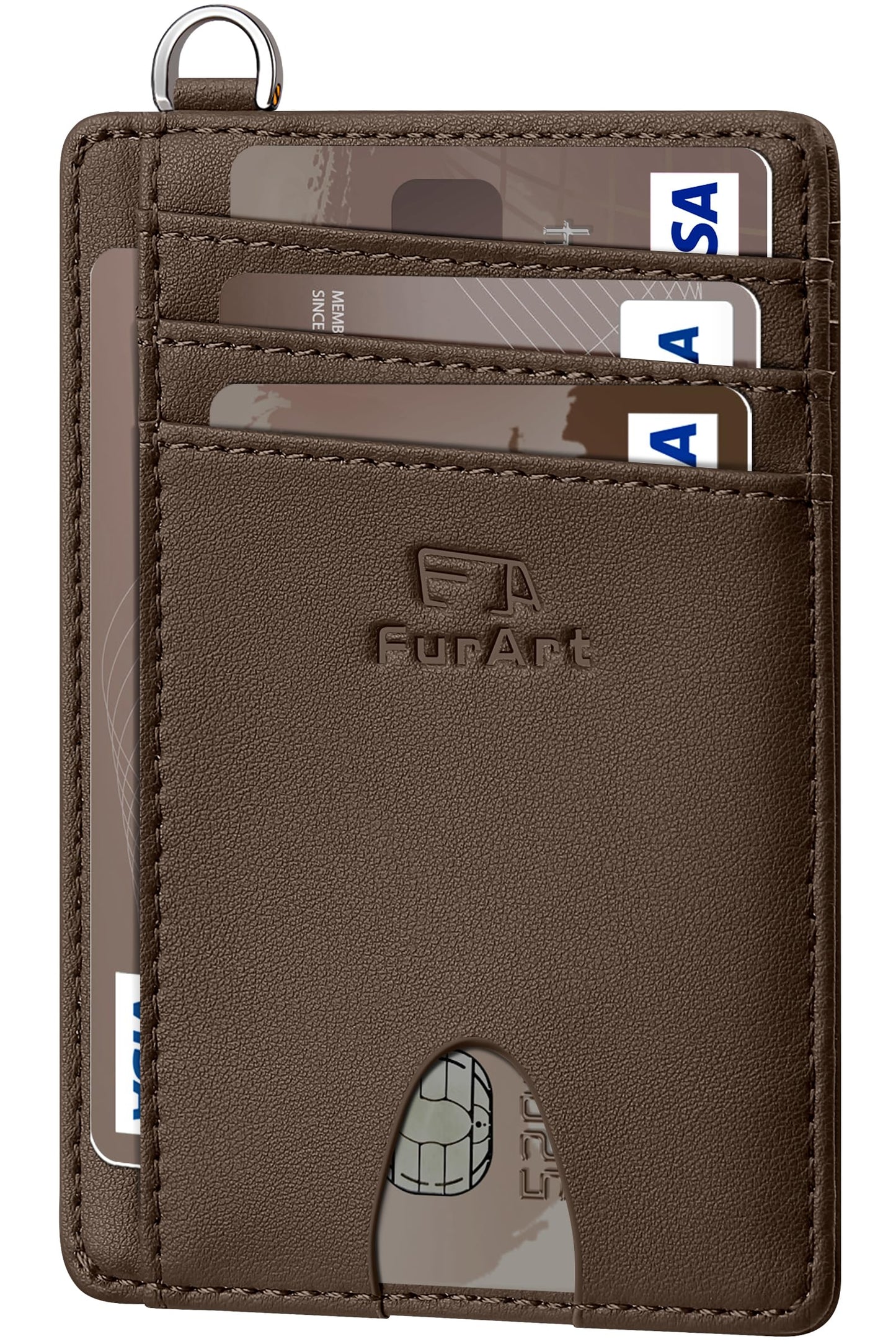 FurArt Slim Minimalist Wallet RFID Credit Card Holder for Men | slim minimalist compact rfid id window thin