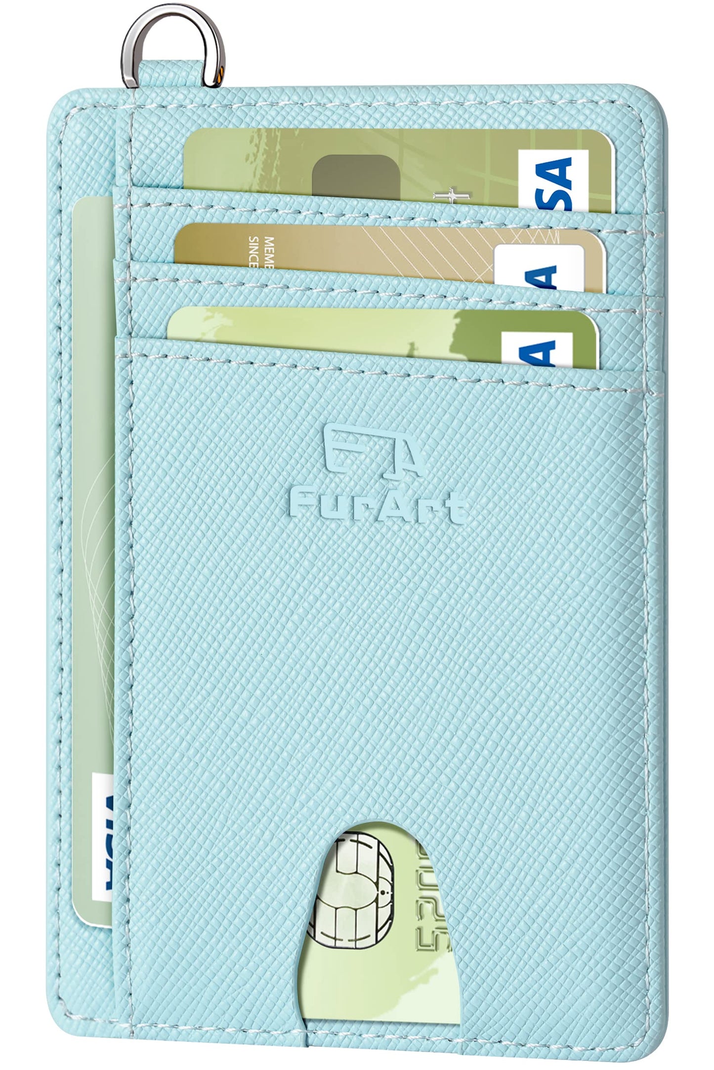 FurArt Slim Minimalist Wallet RFID Credit Card Holder for Men | slim minimalist compact rfid id window thin