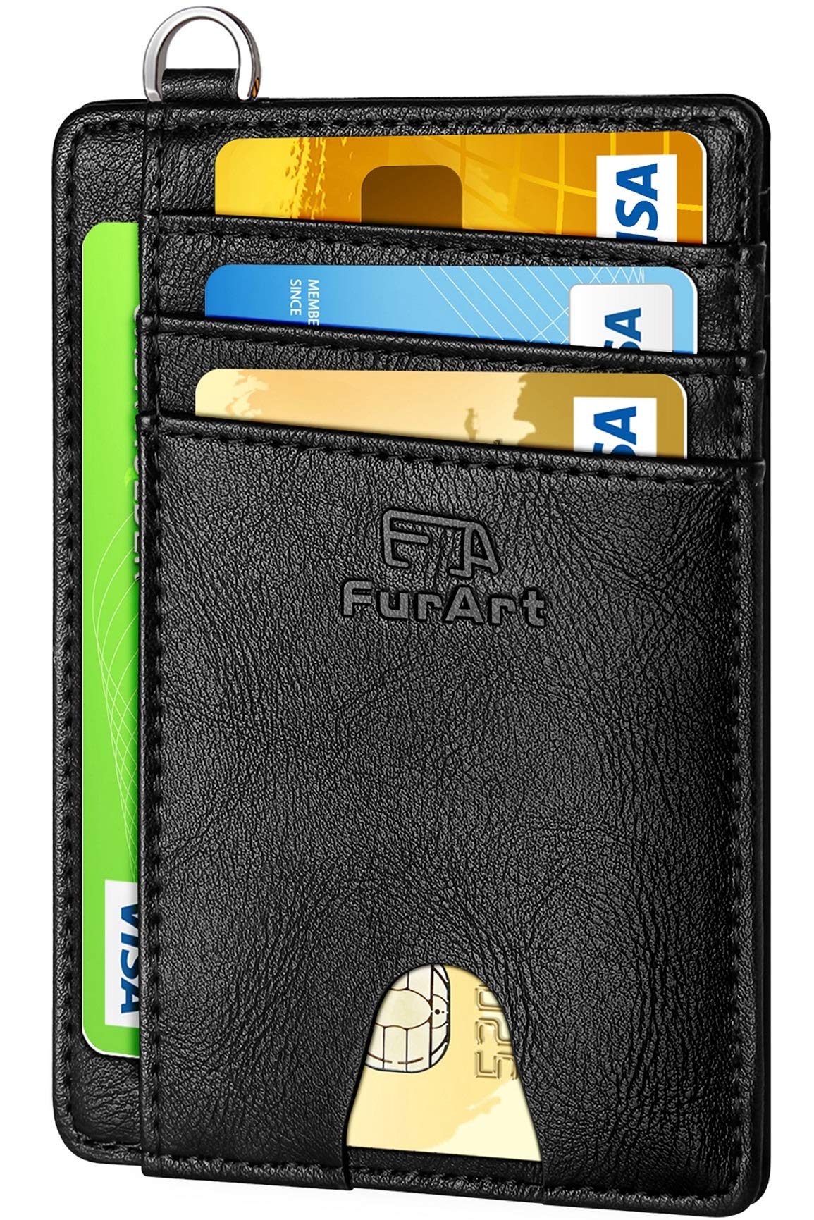 FurArt Slim Minimalist Wallet RFID Credit Card Holder for Men | slim minimalist compact rfid id window thin