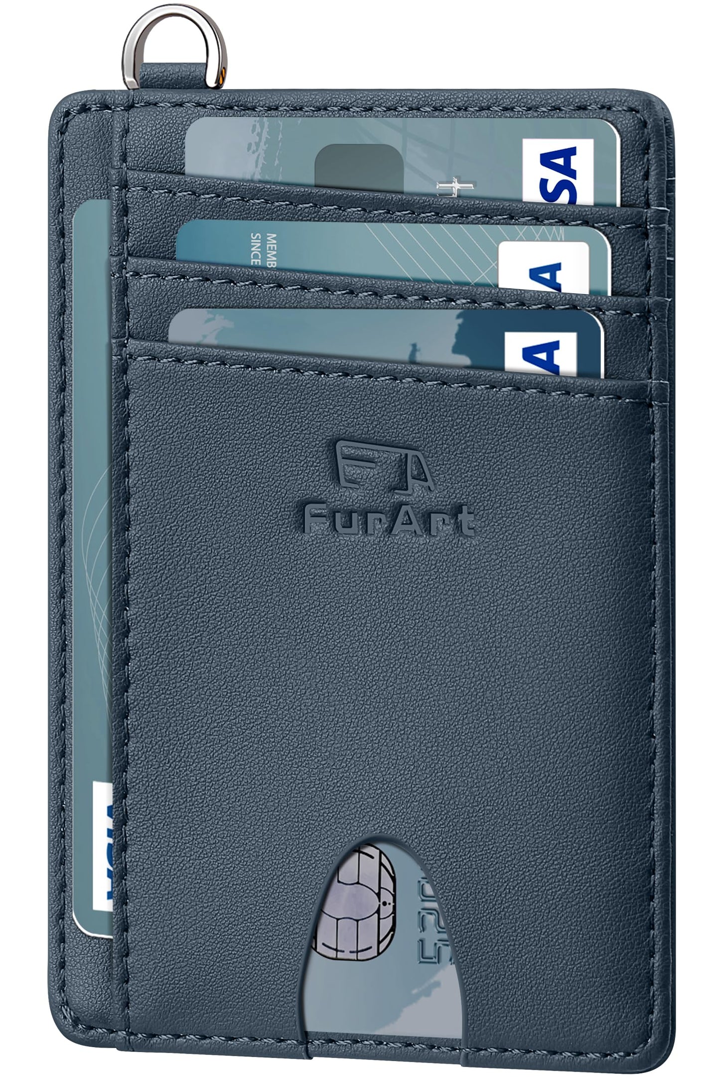 FurArt Slim Minimalist Wallet RFID Credit Card Holder for Men | slim minimalist compact rfid id window thin