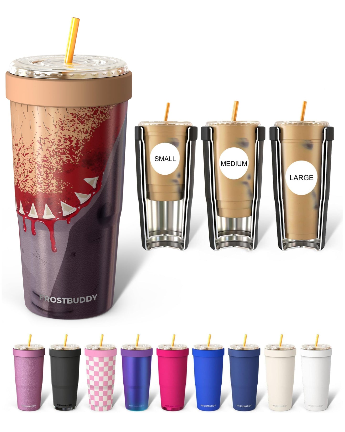 Frost Buddy Togo Buddy 30oz Tumbler (All American Sweetheart) | Double-wall vacuum insulated | Spill-proof flip lid | 18/8 premium stainless steel | Cup-holder friendly