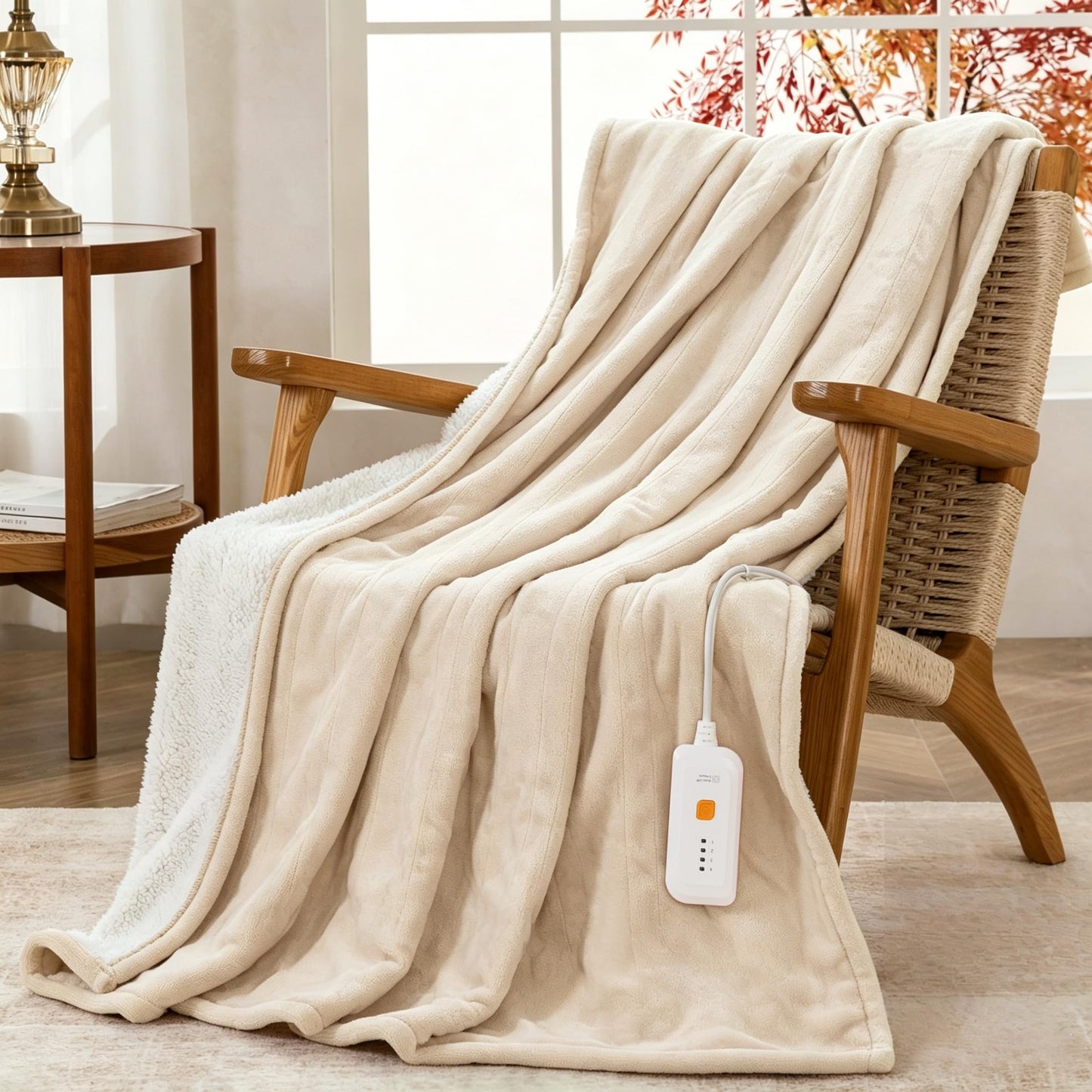 GOTCOZY Heated Blanket Electric Throw 50''X60''- Soft Silky Plush Electric Blanket with 4 Heating Level & 3 Hour Auto Off Heating Blanket, ETL Certified Machine Washable (Green)