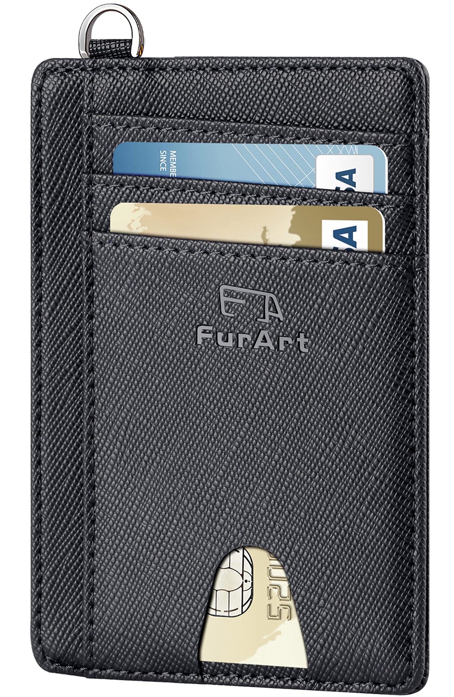 FurArt Slim Minimalist Wallet RFID Credit Card Holder for Men | slim minimalist compact rfid id window thin